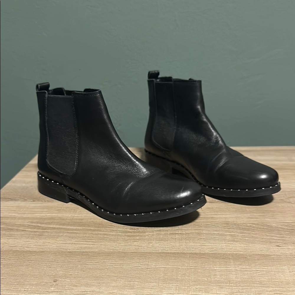 Stylish Black Leather Ankle Boots